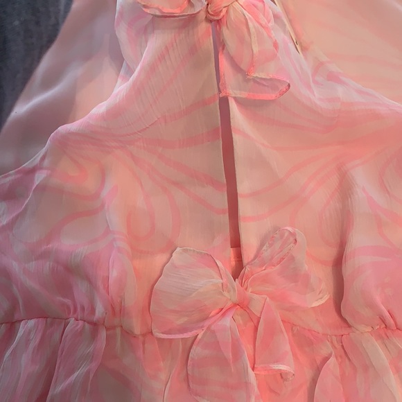 Milly pink white silk sleeveless top NWT 12 - Picture 6 of 9